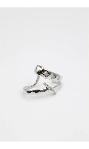 Taşlı Kıkırdak Küpe - Gümüş