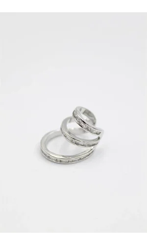 Taşlı Kıkırdak Küpe - Gümüş