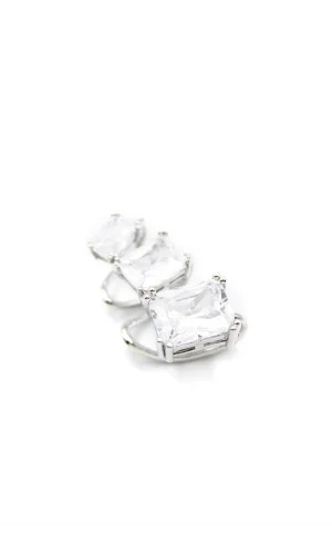 Taşlı Kıkırdak Küpe - Gümüş