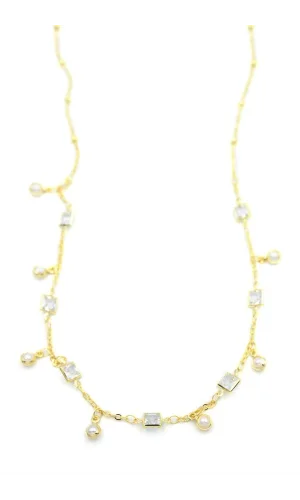 Taşlı Kolye - Altın