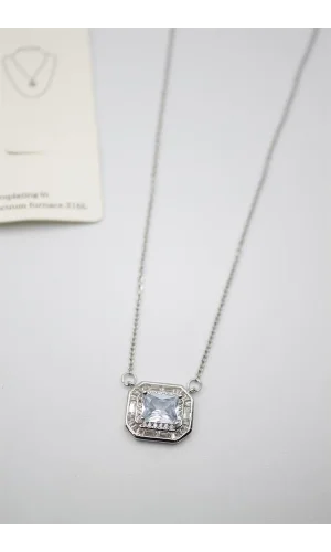 Taşlı Kolye - Gümüş