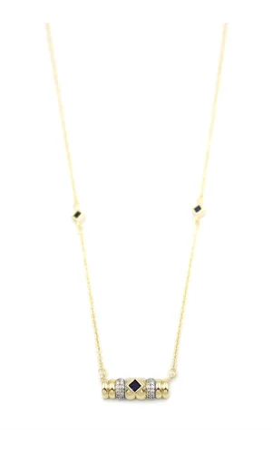 Taşlı Kolye - Siyah