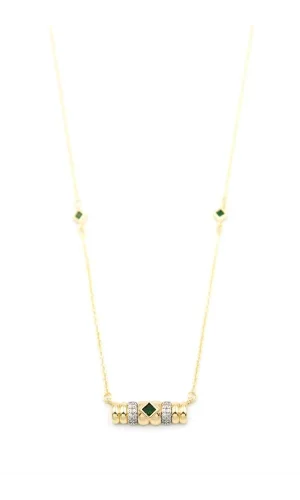 Taşlı Kolye - Yeşil