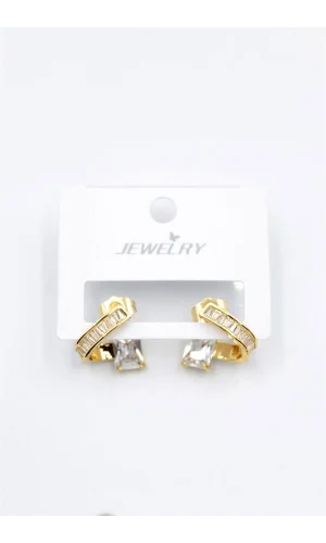 Taşlı Küpe - Altın