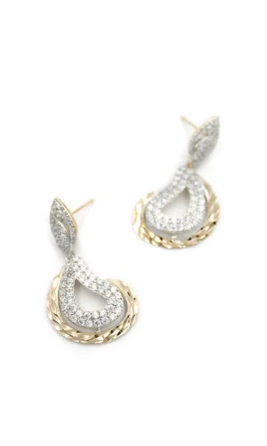 Taşlı Küpe - Altın