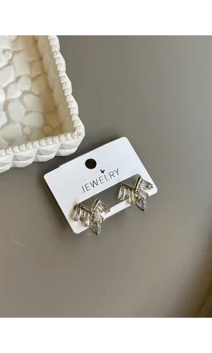 Taşlı Küpe - Altın