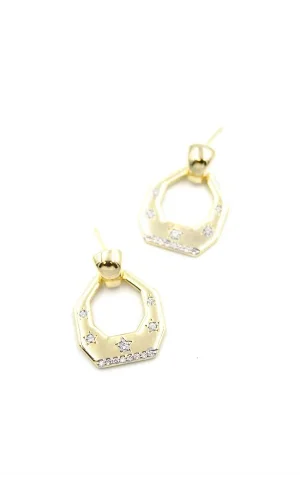 Taşlı Küpe - Altın