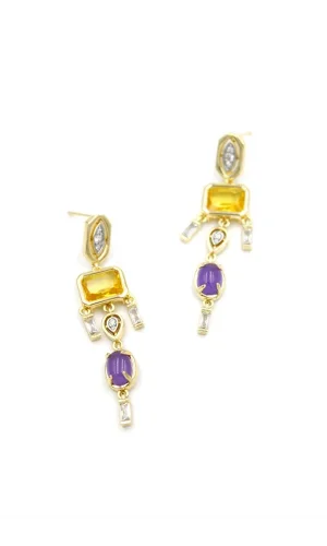 Taşlı Küpe - Altın