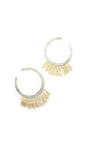 Taşlı Küpe - Altın