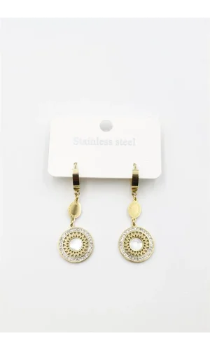 Taşlı Küpe - Altın