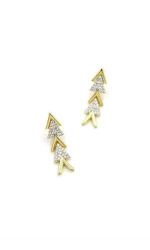 Taşlı Küpe - Altın