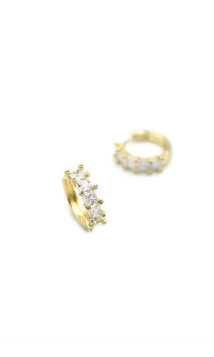 Taşlı Küpe - Altın