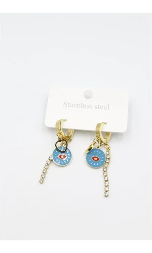 Taşlı Küpe - Altın