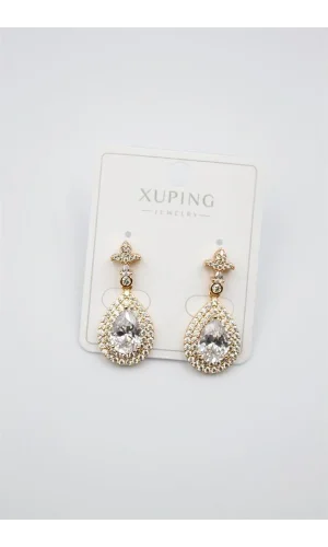 Taşlı Küpe - Beyaz