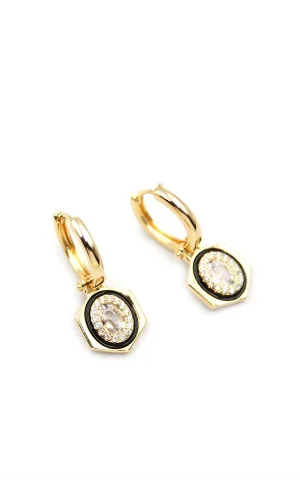 Taşlı Küpe - Beyaz