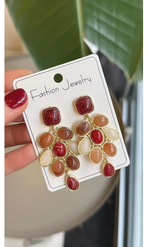 Taşlı Küpe - ÇOK RENKLİ