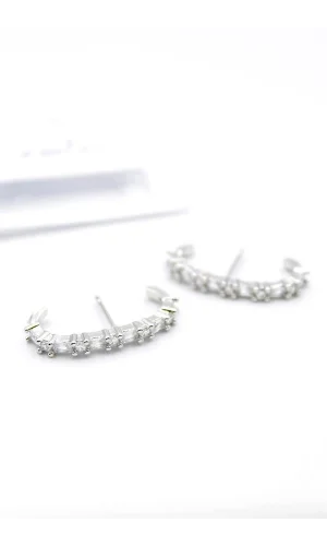 Taşlı Küpe - Gümüş