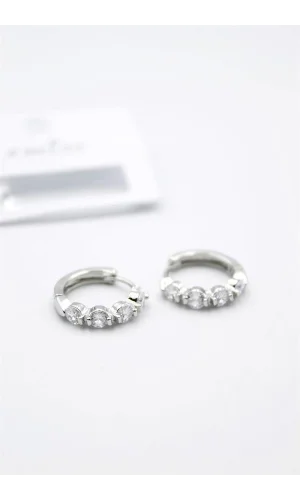 Taşlı Küpe - Gümüş