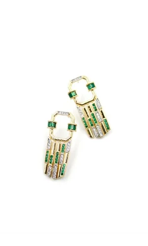 Taşlı Küpe - Yeşil