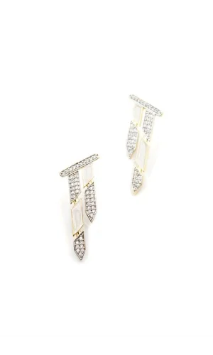 Taşlı Mineli Küpe - Altın