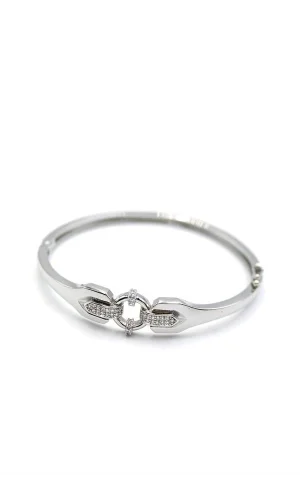 Taşlı Vip Bilezik - Gümüş