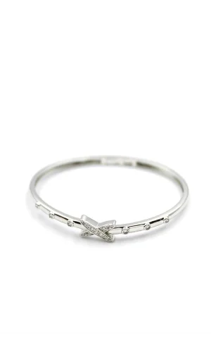 Taşlı Vip Bilezik - Gümüş