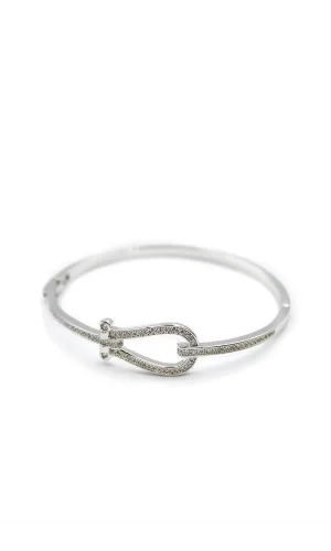 Taşlı Vip Bilezik - Gümüş