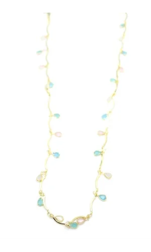 Taşlı Y Kolye - Altın