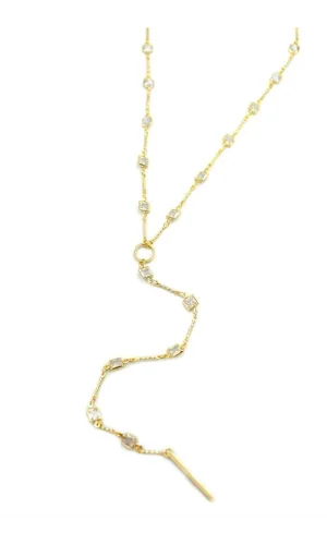 Taşlı Y Kolye - Altın