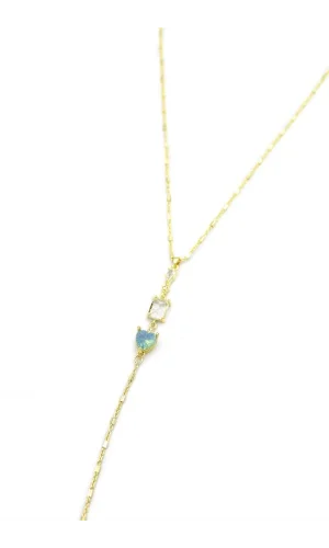 Taşlı Y Kolye - Altın