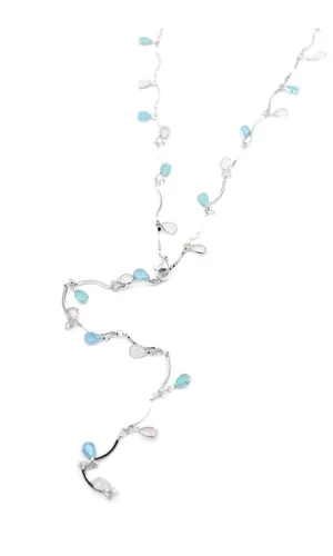 Taşlı Y Kolye - Gümüş