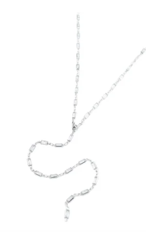 Taşlı Y Kolye - Gümüş