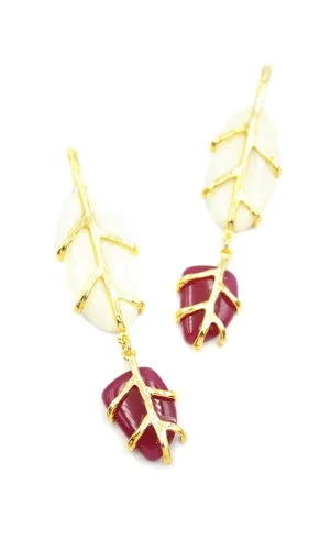 Taşlı ZR Küpe - Beyaz