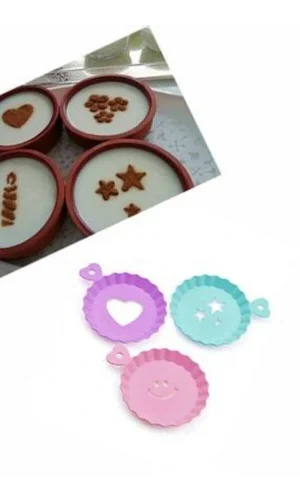 Tatlı ve Kahve Süsleme Şablonu 3 lü 10 cm