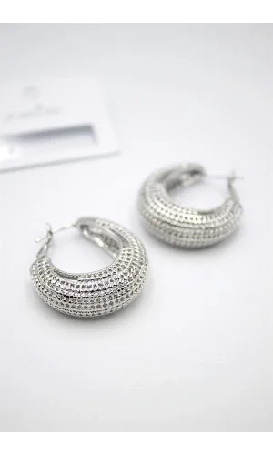 Telkari Halka Küpe - Gümüş