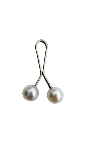 Tesettür Eşarp ve Şal Klipsi İnci Beyaz