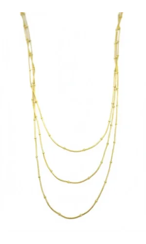 Top Boncuk Zincir Kolye - Altın