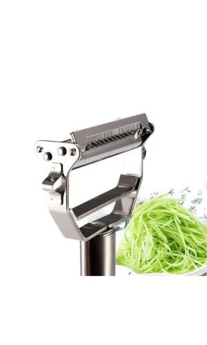 Turbo Çelik Paslanmaz Jülyen Çift Bıçaklı Fonksiyonel Sebze Meyve Soyacağı