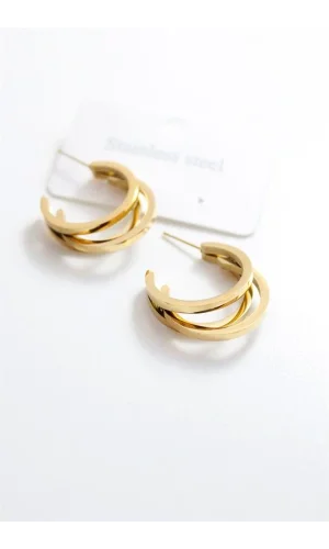 Üç Halkalı Küpe - Altın