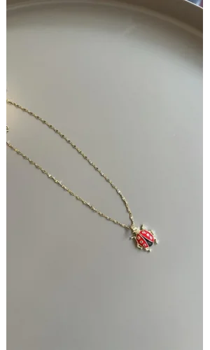 Uğur Böceği Kolye - Kırmızı
