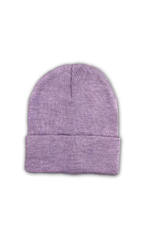 Unisex Basic Düz Katlamalı Bere Lila