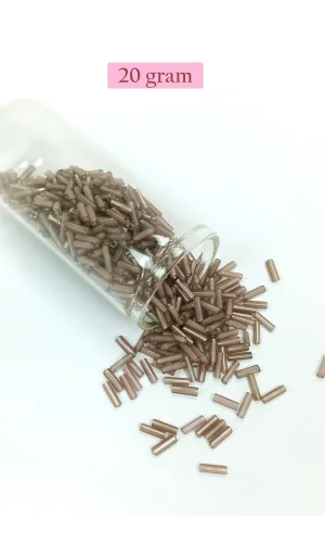 Uzun Boru Kesme Boncuk Çap 2mm Uzunluk 10 mm - 20 Gram - Duman - BNC253