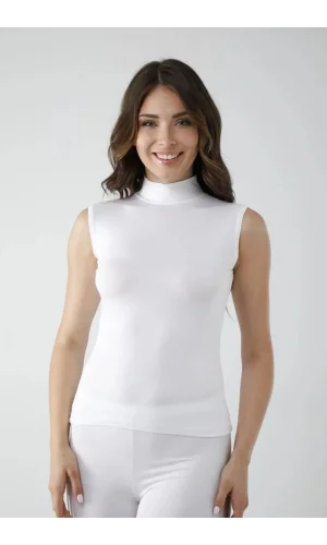 Vivaldi Kadın Beyaz Sıfır Kol Balıkçı Body 350