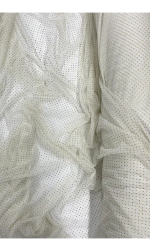 Yağmur Damlası Simli Abiye Elbise Şallık Tül Kumaş Ekru 12