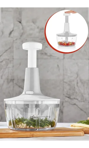 Yakut Üstten Basmalı El Rondo Blender Çelik Bıcaklı Beyaz