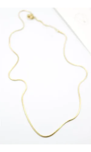 Yılan Zincir Kolye - 46cm - Altın