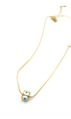 Yılan Zincirli Nazar Kolye - Altın