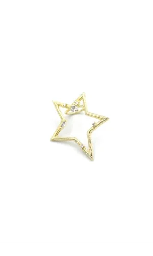 Yıldız Kıkırdak Küpe - Altın