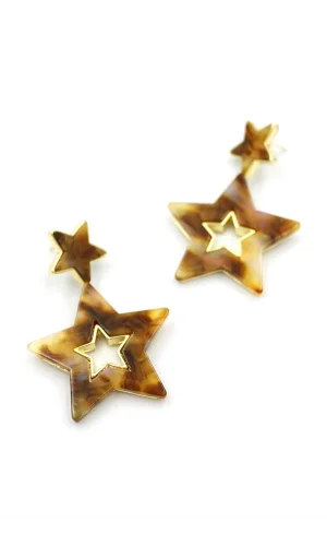 Yıldız Küpe - Kahverengi