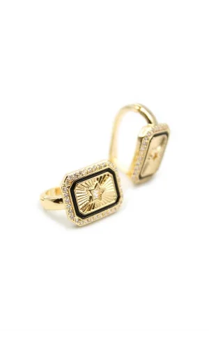 Yıldız Taşlı Küpe - Beyaz